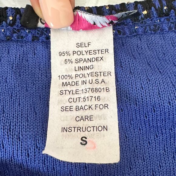 Body Central Holiday Party Dress Halter Womens Size S Blue Metallic Peplum - Picture 8 of 10